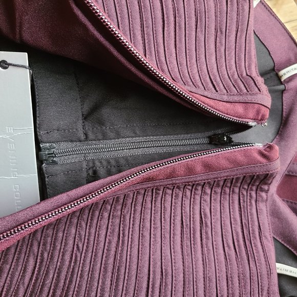 Halston Heritage Strapless Flowy Gown satin strips - Picture 9 of 10